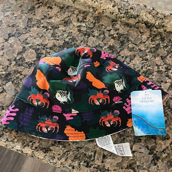 Disney Accessories - Little Mermaid Adult Bucket Hat - Navy with Orange and Pink